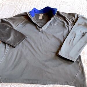 L CHAMPION 1/4 ZIP PULLOVER GRAY POLYESTER VGUC